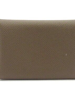 HERMES Calvi Duo Dark Brown Veau Epsom W Coin Case